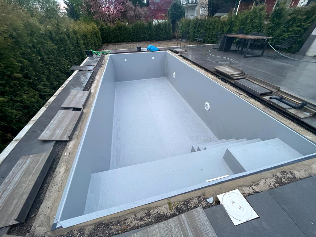 Folie grau Betonpool 7,5×3,5×1,5